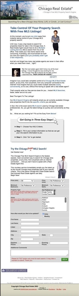 Chicago-Real-Estate.biz website, 2002